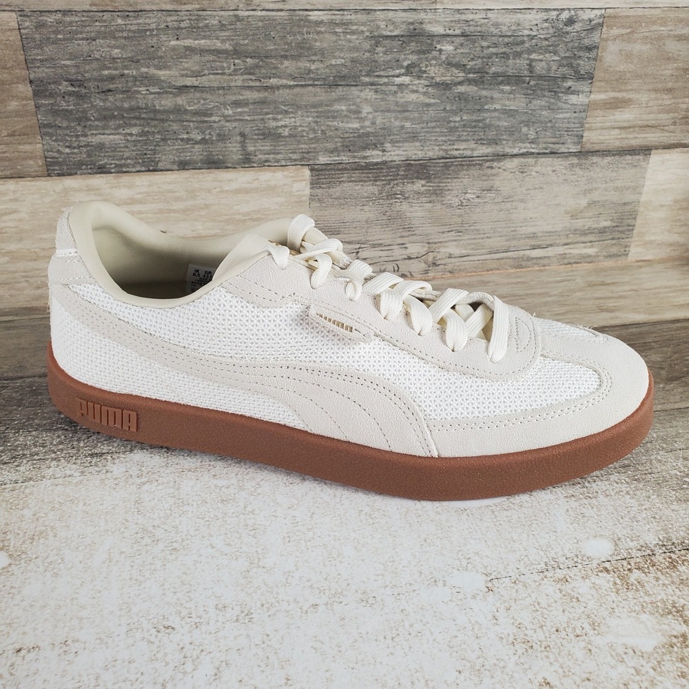 Puma Club II Era Womens Shoes Sz 11 Alpine Snow Gold Suede Lace Up Sneakers